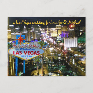 Personalised Save the Date Vegas Wedding Announcement Postcard