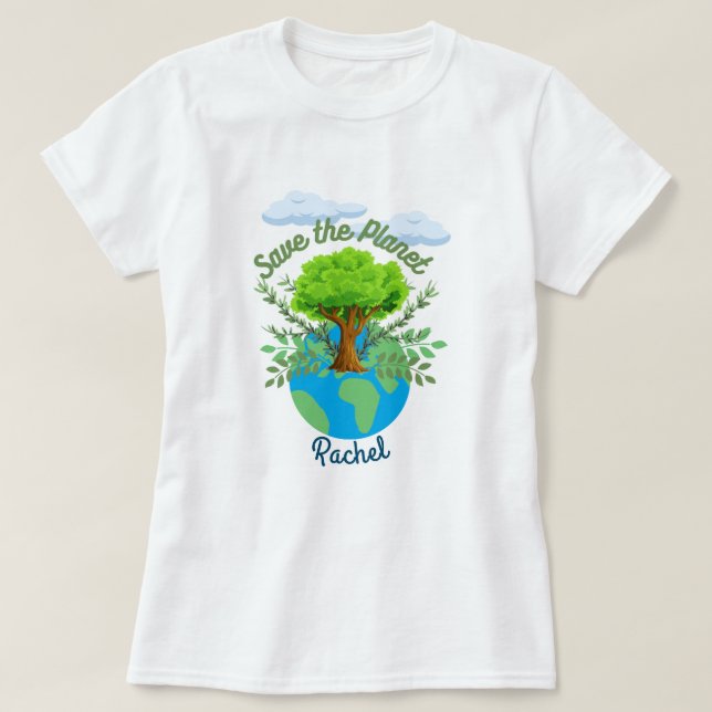 Personalised Save the Planet Women's T-shirt (Design Front)