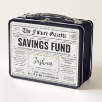 Personalised Savings Fund Box, Fun Money Newspaper