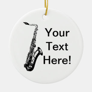Personalised Saxophone Ceramic Tree Decoration