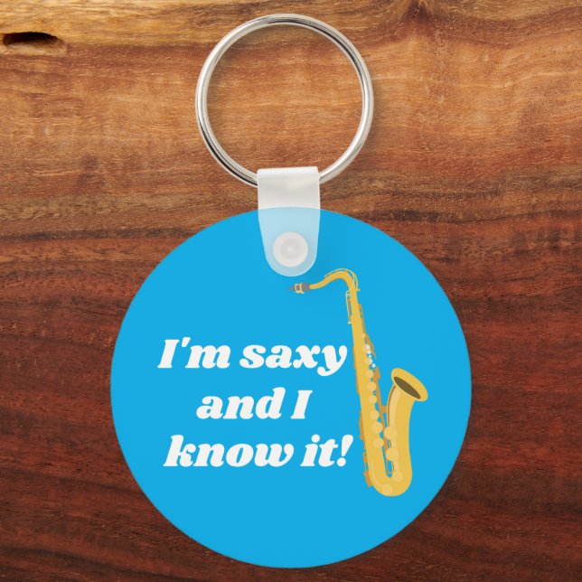 Personalised Saxophone Gift Key Ring (Front)