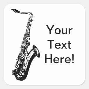 Personalised Saxophone Square Sticker
