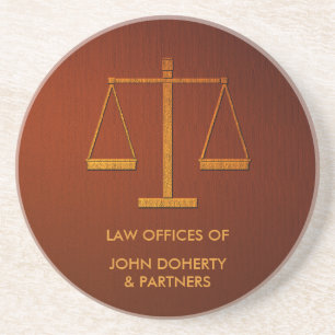 Personalised Scales of Justice Elegant Coaster
