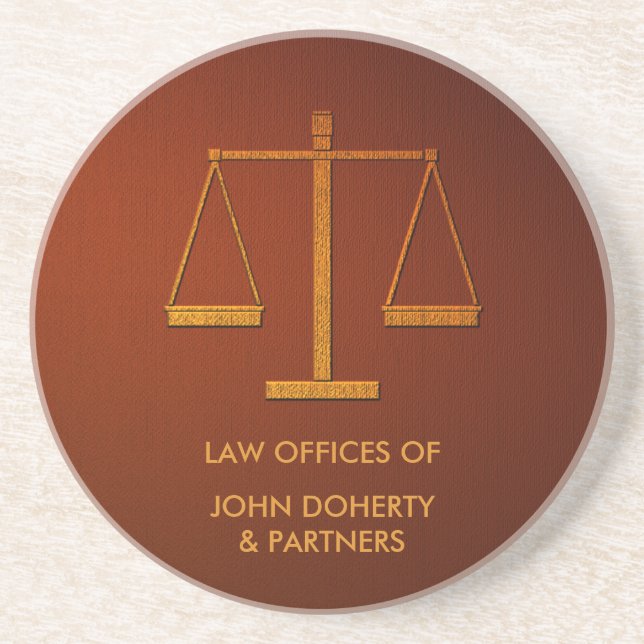 Personalised Scales of Justice | Elegant Coaster (Front)