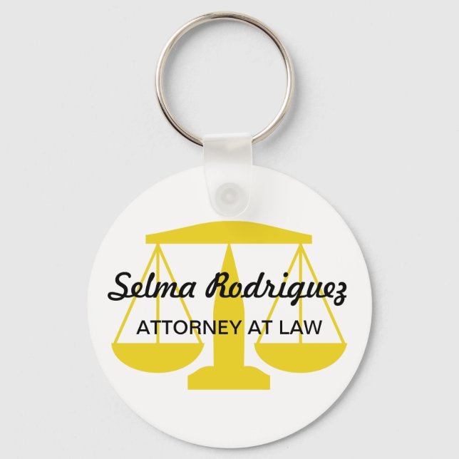 Personalised Scales of Justice Key Ring (Front)