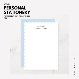 Personalised Scallop Edge Note Cards Polka Dots