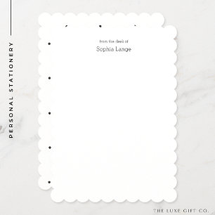 Personalised Scallop Edge Note Cards Polka Dots