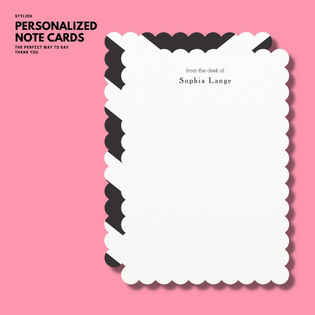 Personalised Scallop Edge Note Cards Stripe (Creator Uploaded)