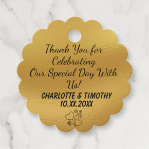 Personalised Scalloped Shape Wedding Guest Favour  Tags