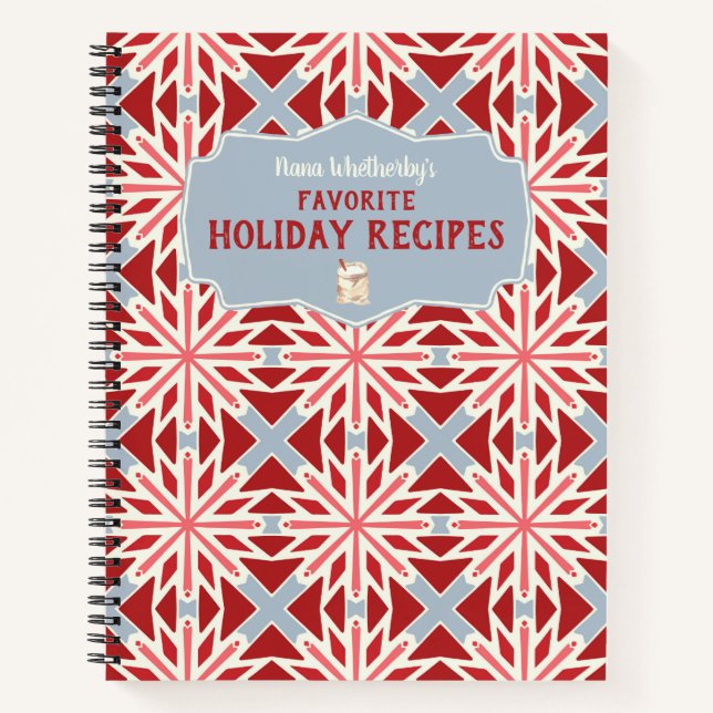 Personalised Scandinavian Holiday Recipes Notebook (Front)