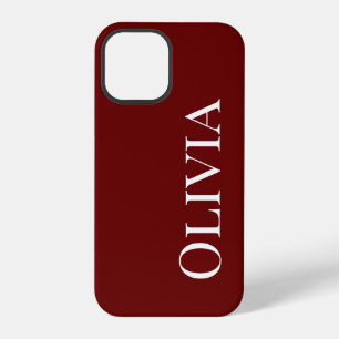 Personalised Scarlet Red Modern Typography iPhone 12 Pro Case
