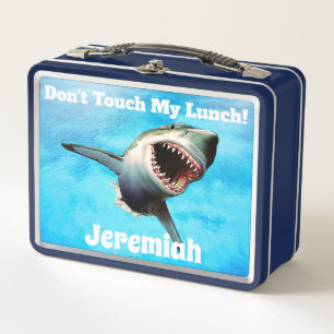 Personalised Scary Shark Teeth Metal Lunch Box