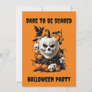 Personalised scary skull Halloween party Invitation