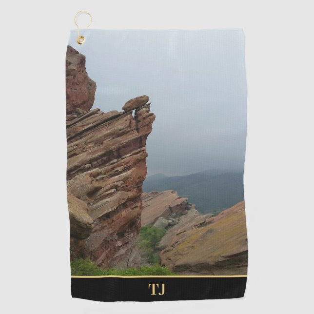 Personalised Scenic "Red Rocks"  Golf Towel (Front)