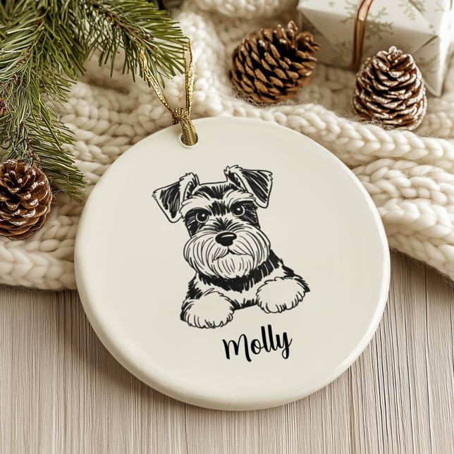 Personalised Schnauzer Dog Christmas Ceramic Tree Decoration (Creator Uploaded)