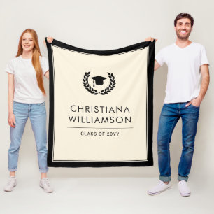 Personalised School and College Graduation Elegant Fleece Blanket