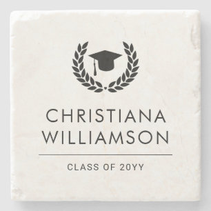Personalised School and College Graduation Elegant Stone Coaster