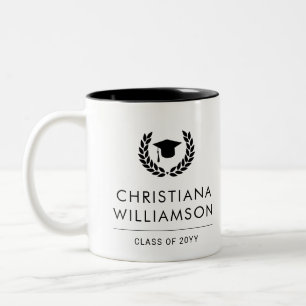 Personalised School and College Graduation Elegant Two-Tone Coffee Mug
