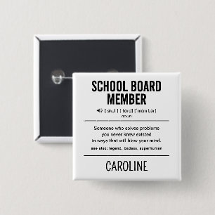 Personalised School Board Member Funny 15 Cm Square Badge