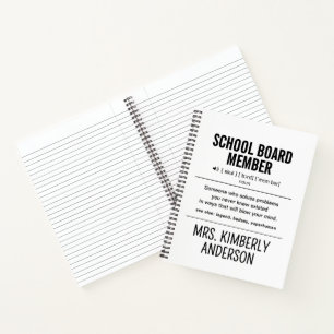 Personalised School Board Member Funny Notebook