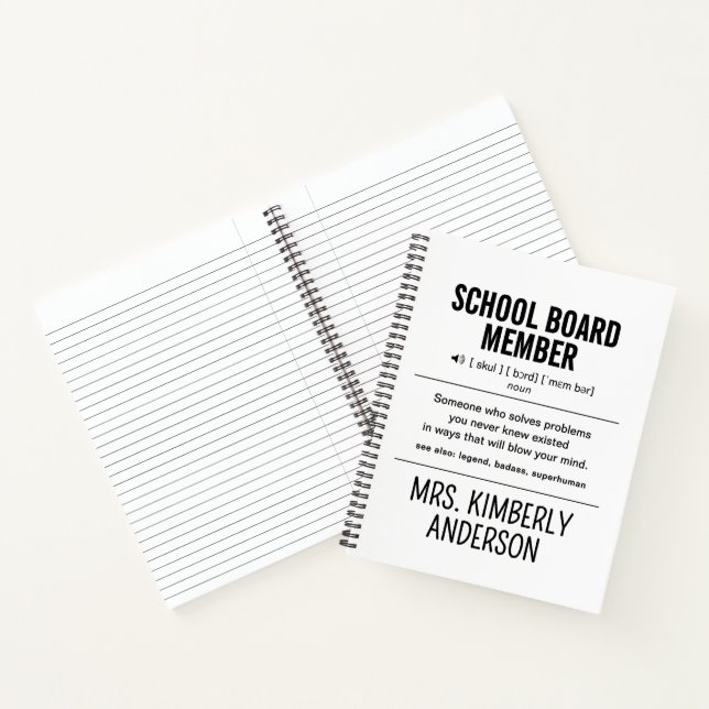 Personalised School Board Member Funny Notebook (Inside)