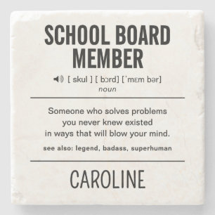 Personalised School Board Member Funny Stone Coaster