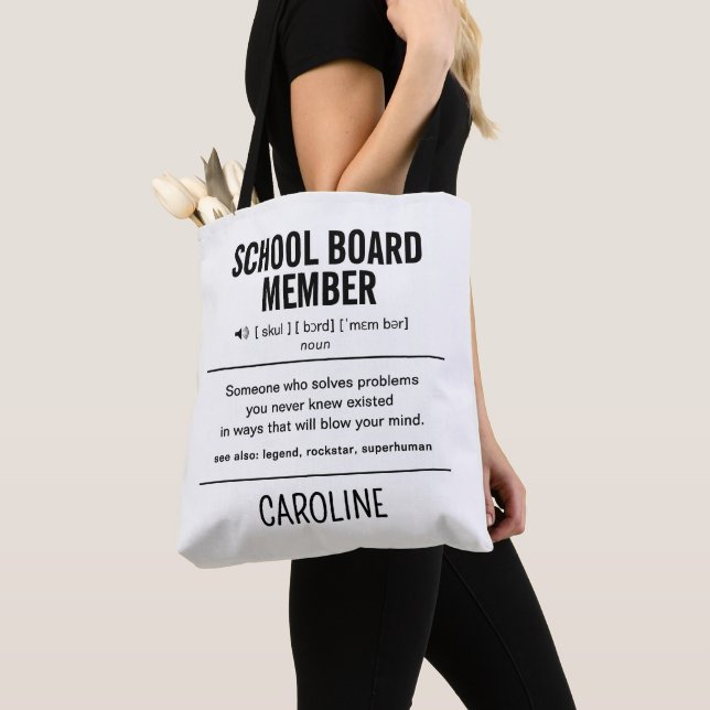Personalised School Board Member Funny Tote Bag (Close Up)