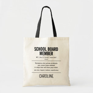 Personalised School Board Member Funny Tote Bag