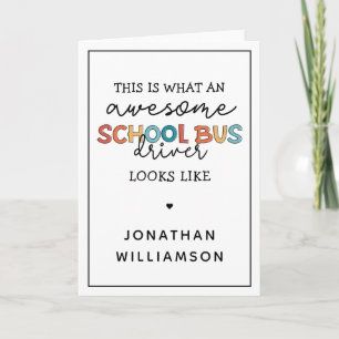Personalised School Bus Driver Appreciation Funny Card