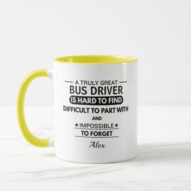 Personalised School Bus Driver Coffee Mug (Left)