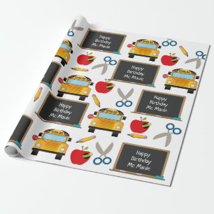 Personalised School Chalkboard Wrapping Paper