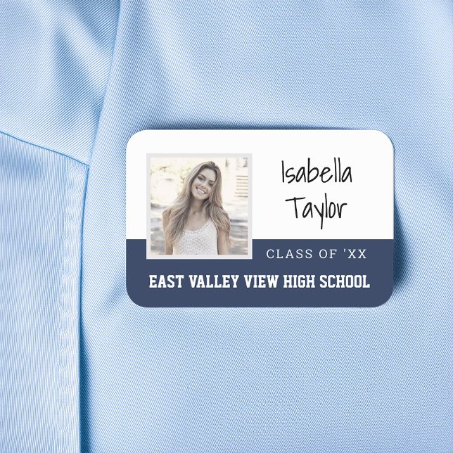 Personalised School Class Reunion Yearbook Photo Name Tag (Creator Uploaded)