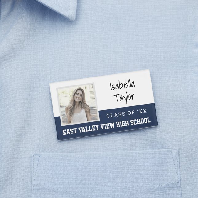 Personalised School Class Reunion Yearbook Photo Name Tag (Creator Uploaded)