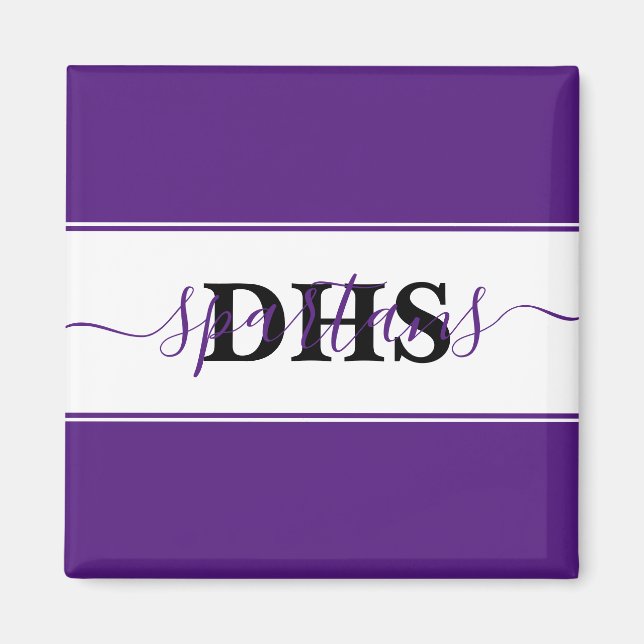 Personalised school colorblock  magnet (Front)