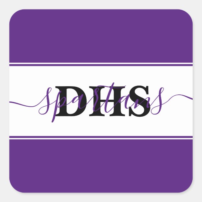 Personalised school colorblock  square sticker (Front)