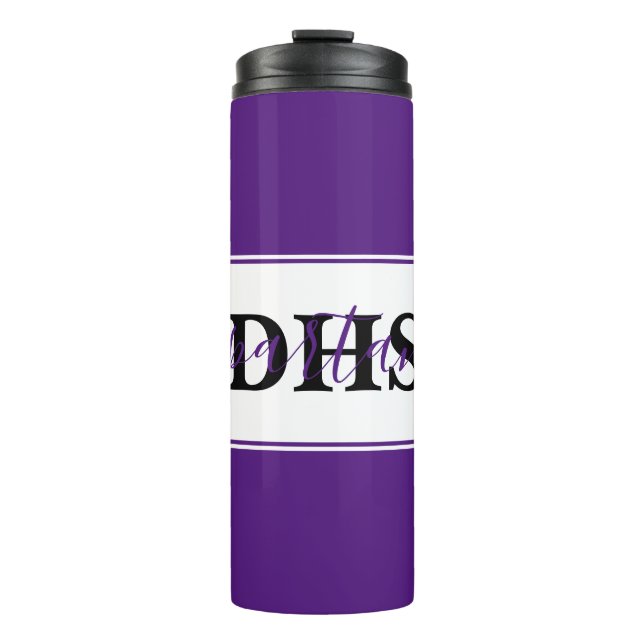Personalised school colorblock  thermal tumbler (Front)