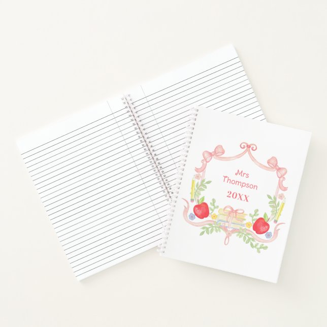 Personalised School Crest | Classroom Teacher Notebook (Inside)