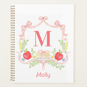 Personalised School Crest   Monogram Planner
