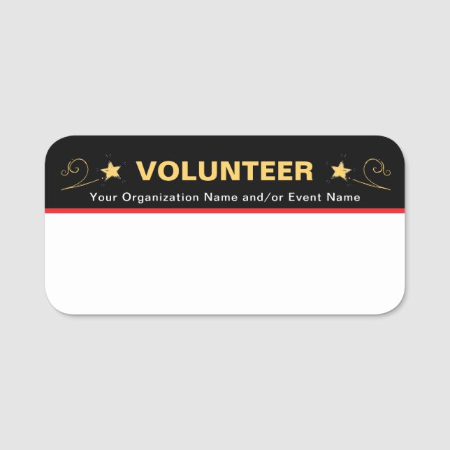 Personalised School Event Staff Volunteer Name Tag (Front)