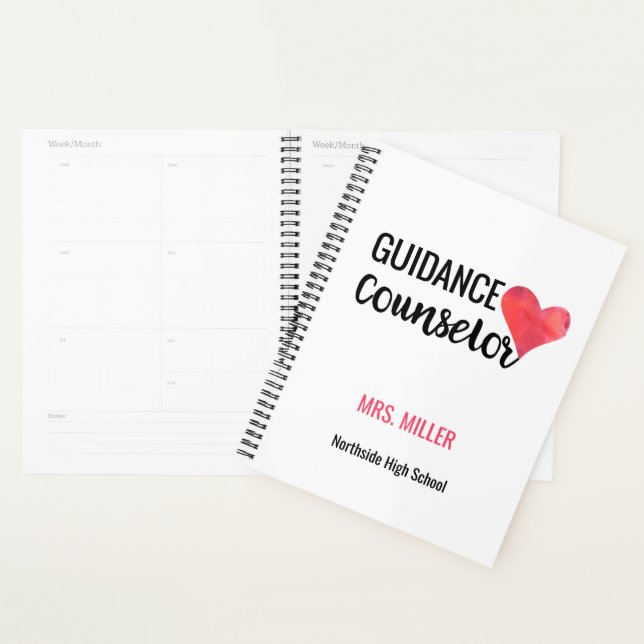 Personalised School Guidance Counsellor Watercolor Planner (Display)
