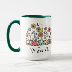 Personalised School Librarian Day   Custom Name  Mug