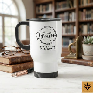 Personalised School Librarian Day Custom Name Travel Mug