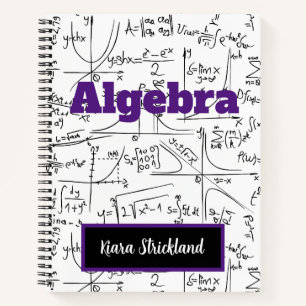 Personalised School Notebook for Math or Algebra