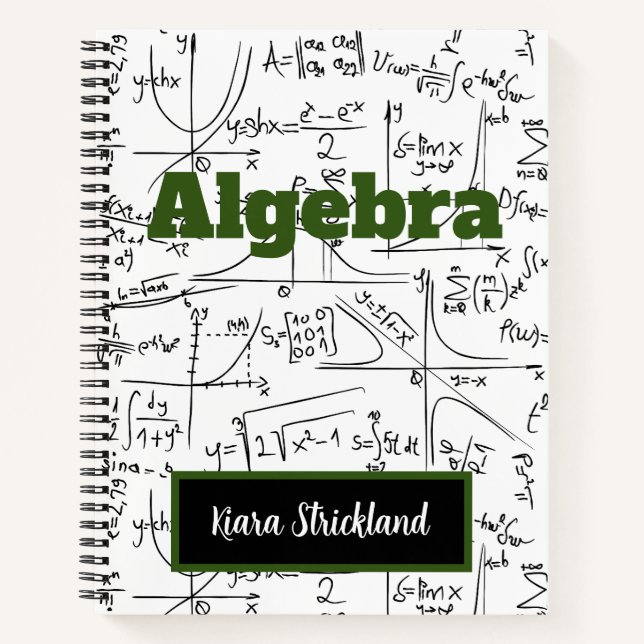 Personalised School Notebook for Math or Algebra (Front)