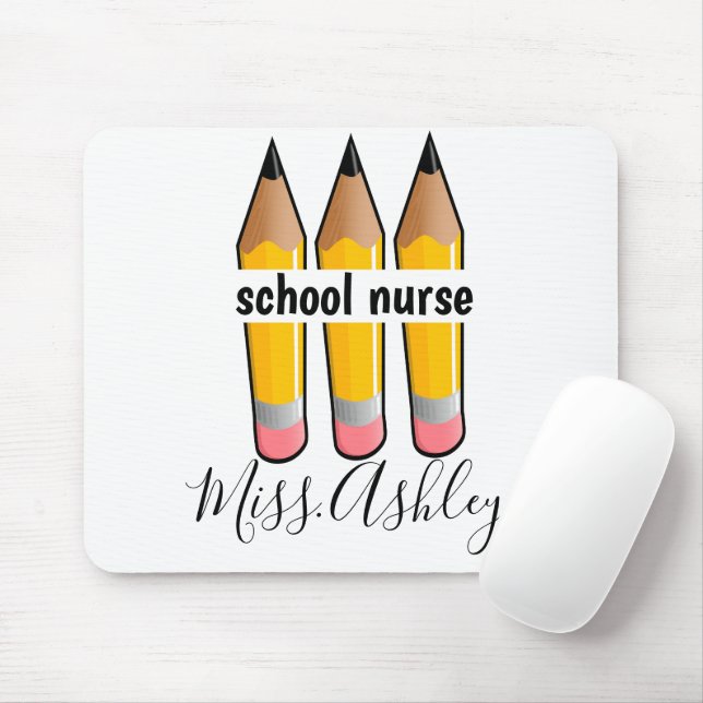 Personalised School Nurse Design Mouse Mat (With Mouse)