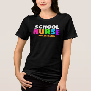 Personalised School Nurse Name Tri-Blend Shirt