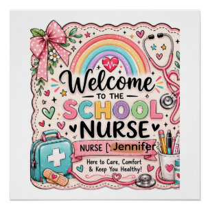 Personalised School Nurse Office Door Sign Colou