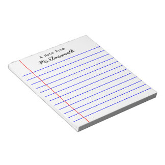 Personalised School Paper Note Pad