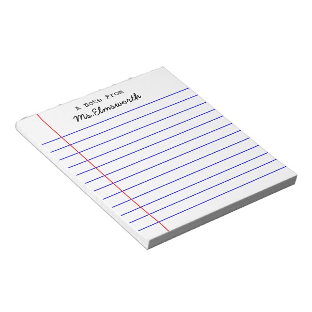 Personalised School Paper Note Pad  (Angled)