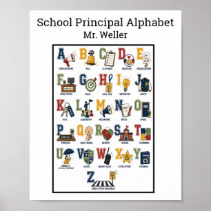 Personalised School Principal ABCs Alphabet Poster